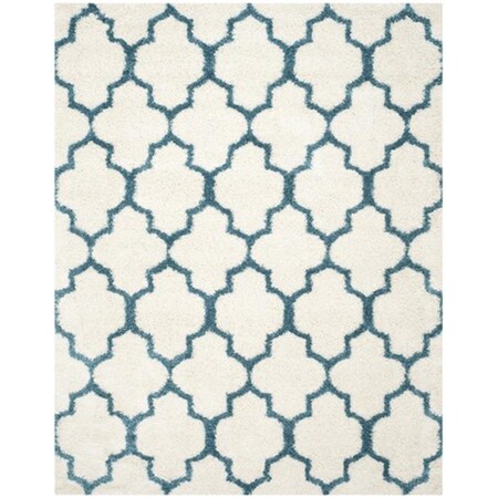 Safavieh Kids Shag Power Loomed Rectangle Rug- Ivory - Blue- 8 x 10 ft. SGK569C-8